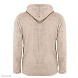 Manteau à capuche , texture shaggy poil long , polaire, chaud, épais, crème - EcoJoy