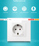 nterrupteur mural WiFi intelligent  Prise  courant, interrupteur, SMART app, télécommande sans fil, fonctionne avec Alexa Google Home - EcoJoy