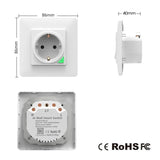 Smart Wall Socket,  Smart APP Voice Remote Control EU 16A Wifi Power Plug Works With Google Home Alexa IFTTT - EcoJoy