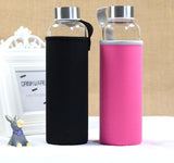 bouteille d'eau en verre  280ml, 360ml, 550ml, activités sportives, bouteilleen verre  fruits   avec sac de protection - EcoJoy