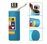 bouteille d'eau en verre  280ml, 360ml, 550ml, activités sportives, bouteilleen verre  fruits   avec sac de protection - EcoJoy