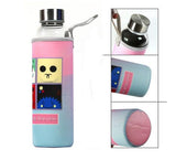 bouteille d'eau en verre  280ml, 360ml, 550ml, activités sportives, bouteilleen verre  fruits   avec sac de protection - EcoJoy