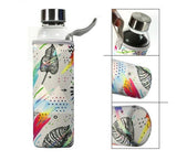 bouteille d'eau en verre  280ml, 360ml, 550ml, activités sportives, bouteilleen verre  fruits   avec sac de protection - EcoJoy
