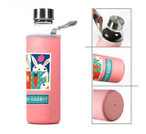 bouteille d'eau en verre  280ml, 360ml, 550ml, activités sportives, bouteilleen verre  fruits   avec sac de protection - EcoJoy