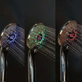 pommeau de douche LED controle de temperature llumiere colorée  pressurisé économie d'eau temperature  numérique   douche à main - EcoJoy
