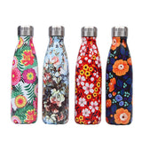 Creative Floral Thermos Flask Stainless Steel Water Bottle Leakproof Gym Sport Drink Bottle For Water Cool Insulated Cup Mug - EcoJoy