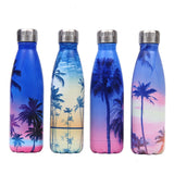 Creative Floral Thermos Flask Stainless Steel Water Bottle Leakproof Gym Sport Drink Bottle For Water Cool Insulated Cup Mug - EcoJoy