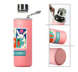 bouteille d'eau en verre  280ml, 360ml, 550ml, activités sportives, bouteilleen verre  fruits   avec sac de protection - EcoJoy