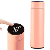 Gourde isotherme en acier inoxydable 500 304 ML, flacon isotherme avec affichage de la température, pour les voyages, pour les boissons chaudes, le café, le thé, le lait et d'autres boissons - EcoJoy