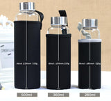 bouteille d'eau en verre  280ml, 360ml, 550ml, activités sportives, bouteilleen verre  fruits   avec sac de protection - EcoJoy