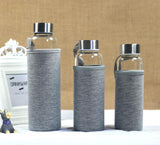 bouteille d'eau en verre  280ml, 360ml, 550ml, activités sportives, bouteilleen verre  fruits   avec sac de protection - EcoJoy