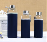 bouteille d'eau en verre  280ml, 360ml, 550ml, activités sportives, bouteilleen verre  fruits   avec sac de protection - EcoJoy