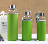 bouteille d'eau en verre  280ml, 360ml, 550ml, activités sportives, bouteilleen verre  fruits   avec sac de protection - EcoJoy