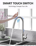 Kitchen Faucets Smart Sensor Pull-Out Hot and Cold Water Switch Mixer Tap Smart Touch Spray Tap Kitchen Convenient Sink Faucets - EcoJoy
