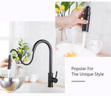 Kitchen Faucets Smart Sensor Pull-Out Hot and Cold Water Switch Mixer Tap Smart Touch Spray Tap Kitchen Convenient Sink Faucets - EcoJoy