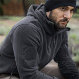 Veste tactique militaire à capuche pour hommes, polaire thermique d'hiver, manteau à capuche pour Sports de plein air, randonnée - EcoJoy