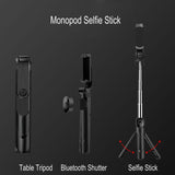 Perche à Selfie 3 en 1, trépied extensible monopode avec télécommande compatible Bluetooth pour Smartphone - EcoJoy