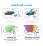 LED Toilet Seat Night Light Motion Sensor WC Light 8 Colors Changeable Lamp Powered Backlight for Toilet Bowl Child - EcoJoy