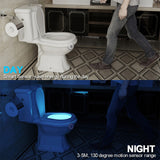 LED Toilet Seat Night Light Motion Sensor WC Light 8 Colors Changeable Lamp Powered Backlight for Toilet Bowl Child - EcoJoy