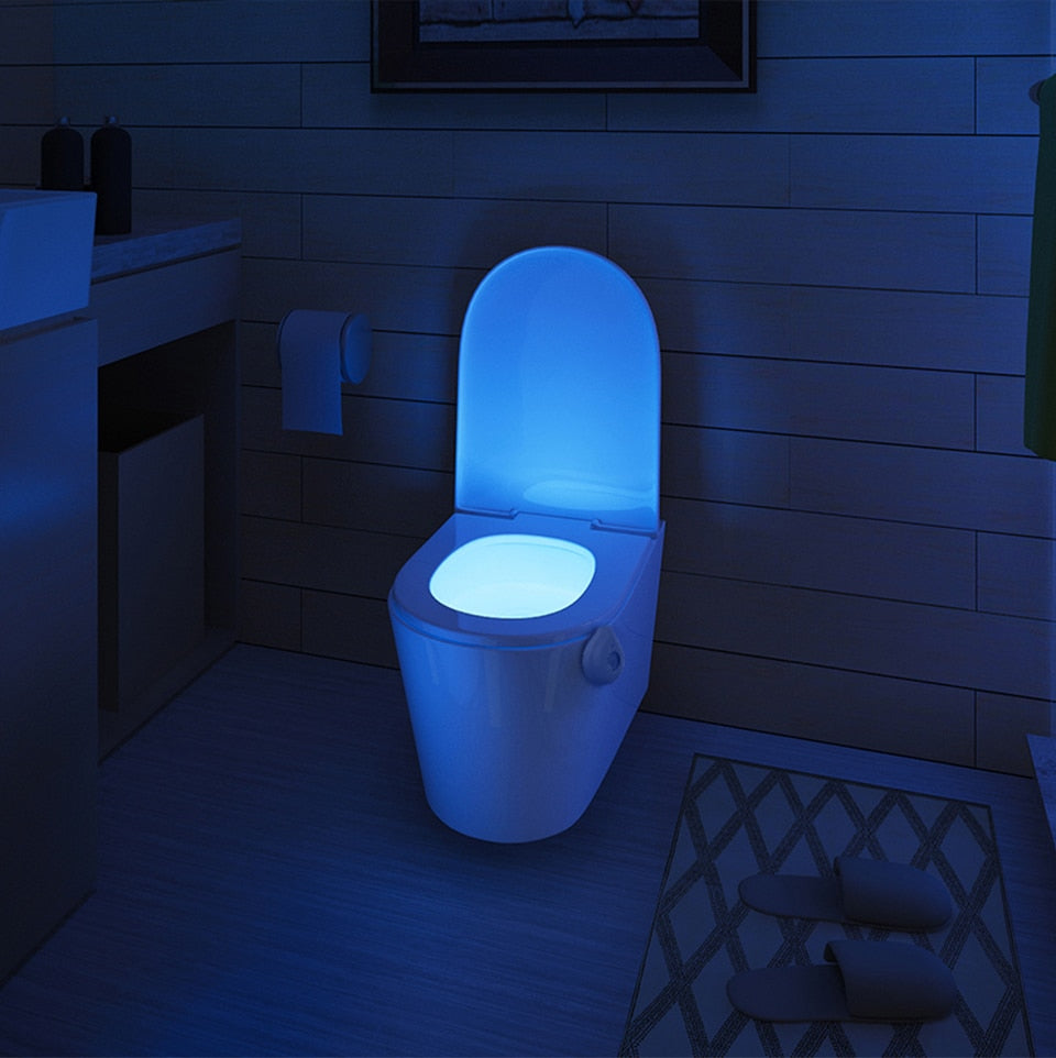 Lampe de Toilette Veilleuse LED Rechargeable 8 Couleurs pour WC