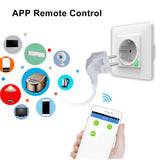 Smart Wall Socket，  Smart APP Voice Remote Control EU 16A Wifi Power Plug Works With Google Home Alexa IFTTT - EcoJoy