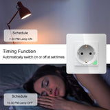 Smart Wall Socket，  Smart APP Voice Remote Control EU 16A Wifi Power Plug Works With Google Home Alexa IFTTT - EcoJoy