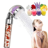 Bath Aroma Filter Shower Head Vitamin/Lemon/Lavender/Rose/Jasmine Fragrance Ion Mineral Beads Saving Water Shower Head - EcoJoy