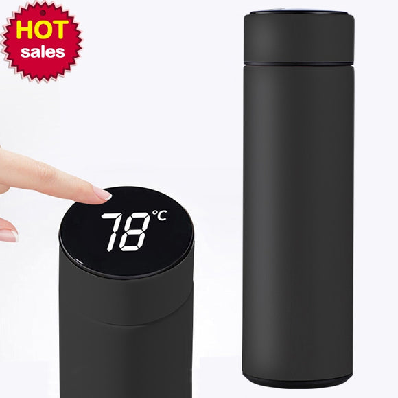 500ml Portable Car Smart Thermos Bottle With Temperature Display