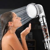 3 Modes Replaceable Panel Water Saving SPA Shower Head Set Filter Spray Nozzle High Pressure Showerheads Bathroom - EcoJoy