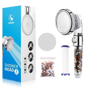 3 Modes Replaceable Panel Water Saving SPA Shower Head Set Filter Spray Nozzle High Pressure Showerheads Bathroom - EcoJoy