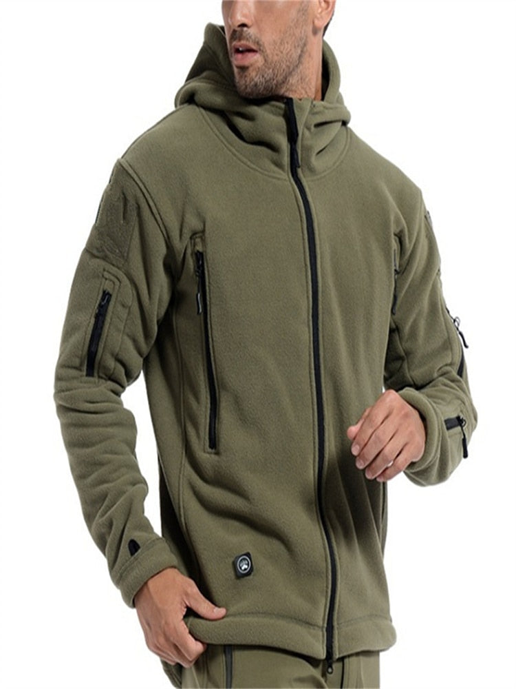 Veste tactique militaire à capuche pour hommes, polaire thermique d'hiver,  manteau à capuche pour Sports de plein air, randonnée